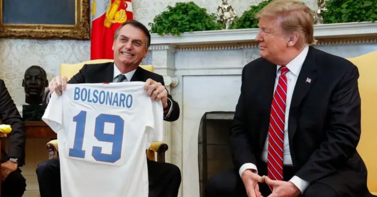 Bolsonaro e Trump durante visita do brasileiro aos Estados Unidos, em 2019