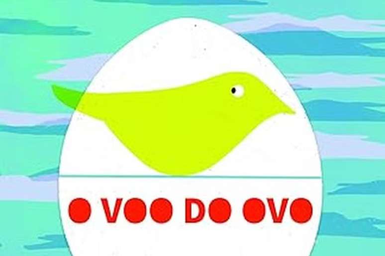 Capa do livro infantil "O Voo do Ovo", de Raquel Matsushita, publicado pela PeraBook