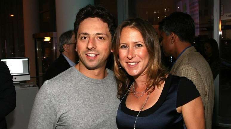 A cofundadora Anne Wojcicki com o então marido Sergey Brin