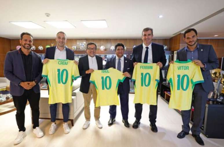 Ednaldo Rodrigues, presidente da CBF, e Raul Aguirre, CEO do Bahia –