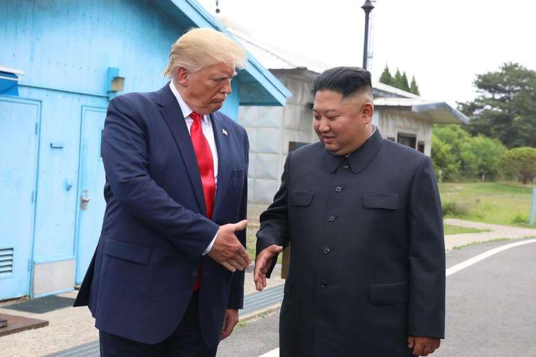 Trump e Kim Jong-un chegaram a se reunir na Zona Desmilitarizada que fica entre as duas Coreias, em 2019