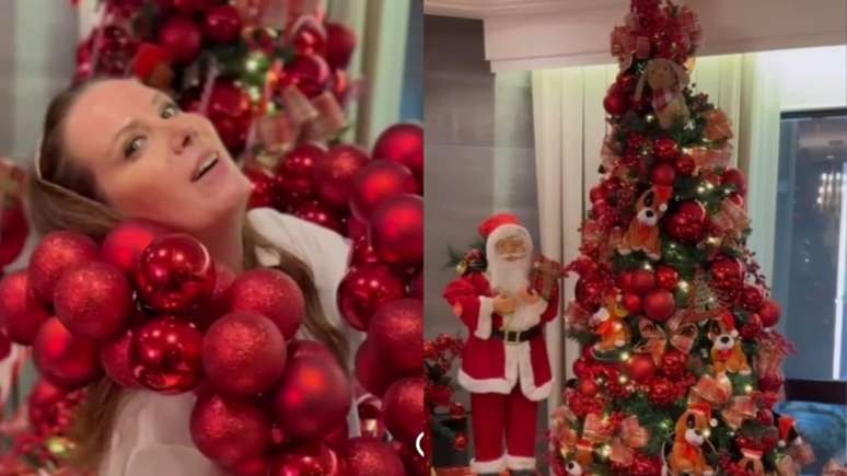 Regina Volpato impressiona com decoração de Natal de sua sala