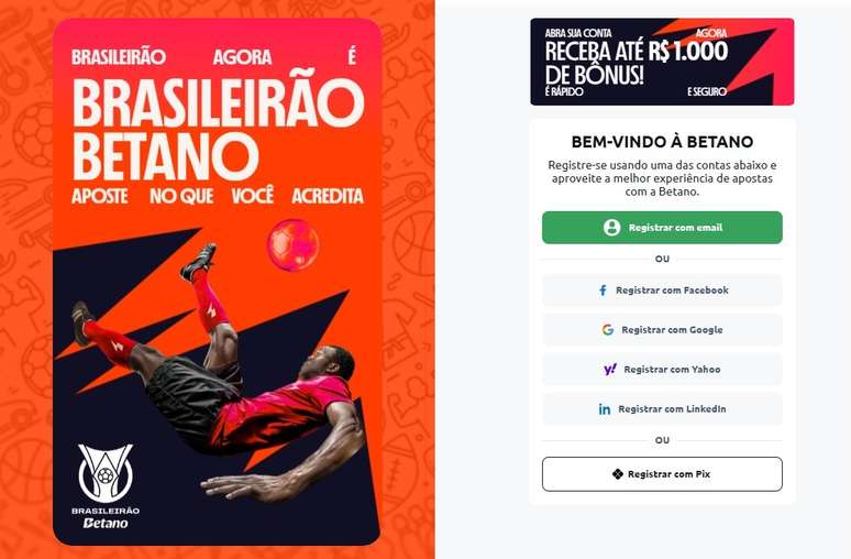 Saiba as opções para o seu cadastro com o código promocional Betano