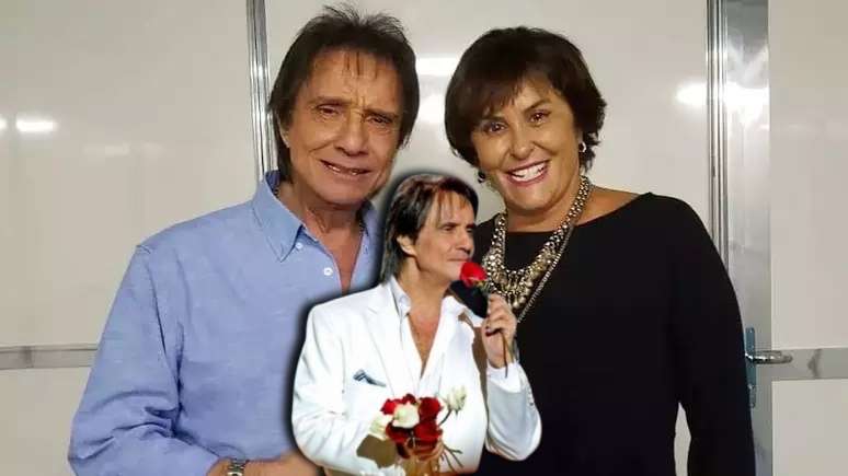 Marcia Fernandes guarda pétalas de uma rosa atirada à plateia por Roberto Carlos