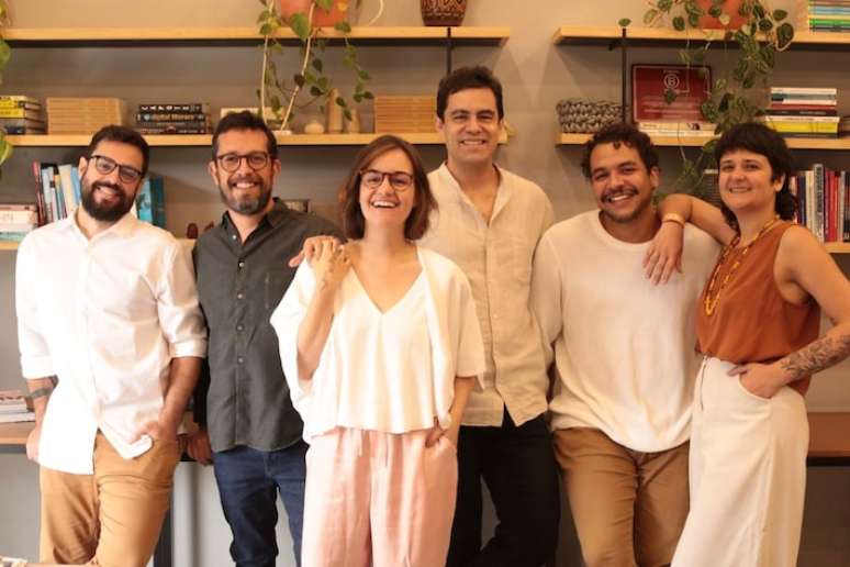 Novos sócios da Profile após fusão com a Look&Feel: Renato Amaral, Rodrigo V. Cunha, Mariana Camardelli, João Pedro Costa, Bernnardo Alencar, Fernanda Hakme