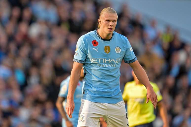 Erling Haaland (Manchester City) durante jogo contra o Southampton, no dia 26.10.2024 