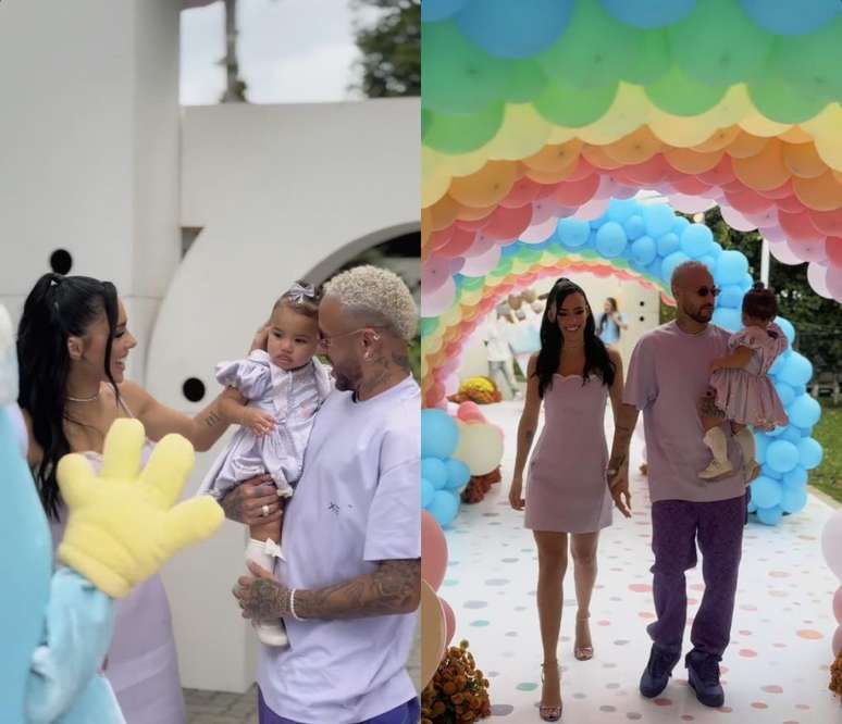 Neymar e Bruna Biancardi comemoram o aniversário de 1 ano da filha, Mavie, no Brasil - Reprodução/Instagram