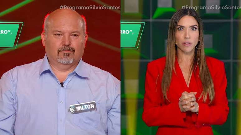 Milton e Patrícia Abravanel no Show do Milhão