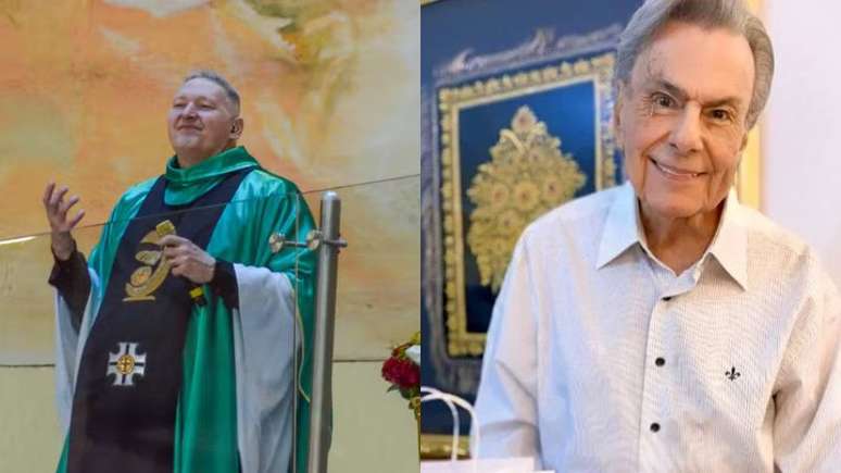 Padre Marcelo Rossi durante a missa de 7&ordm; dia de Agnaldo Rayol