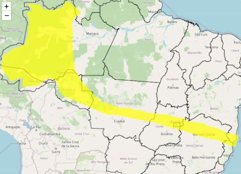 Inmet emite alerta para chuvas intensas em alguns Estados do Pa&iacute;s.