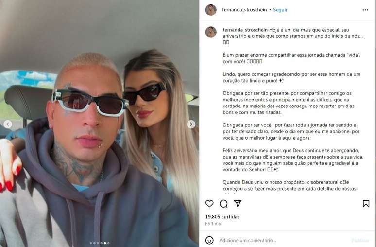 MC Guim&ecirc; ganha declara&ccedil;&atilde;o da namorada - Reprodu&ccedil;&atilde;o / Instagram