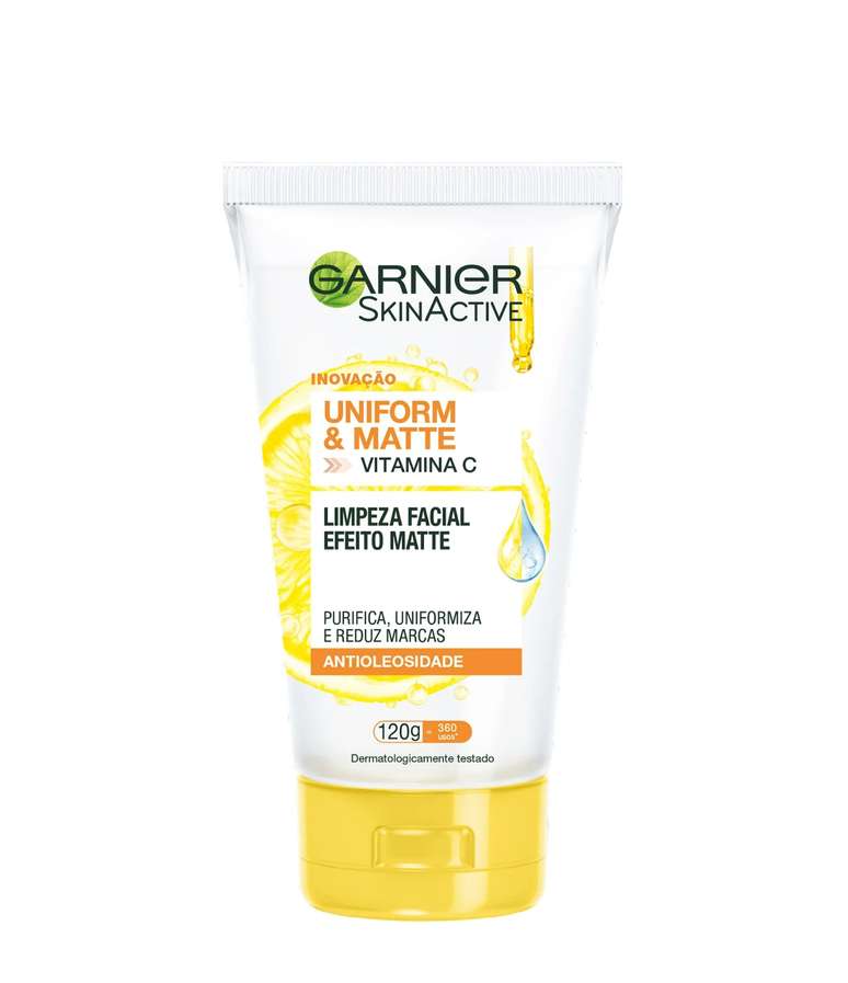 Limpeza Facial Uniform & Matte Vitamina C Antioleosidade, da Garnier