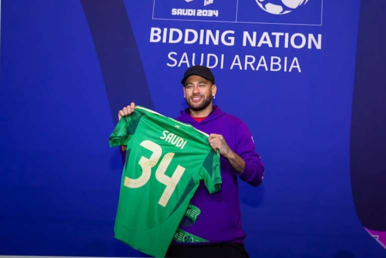 Neymar atuou como garoto-propaganda em campanha da Arábia Saudita para sediar Copa do Mundo de 2034.