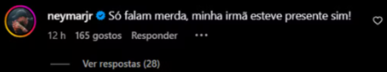‘Só falam merda’, diz Neymar sobre críticas direcionadas a suposta ausência da irmã no aniversário de Mavie