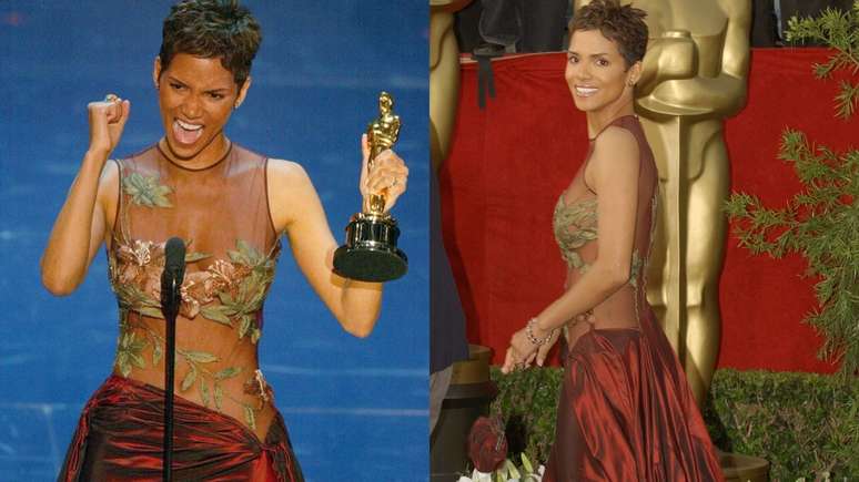 Halle Berry com vestido de 2002 no Oscar