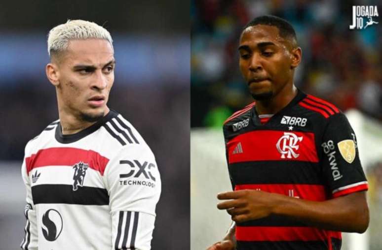 Fotos: Michael Regan/Getty e Images Marcelo Cortes /CRF - Legenda: Manchester United deseja contar com Lorran, do Flamengo.