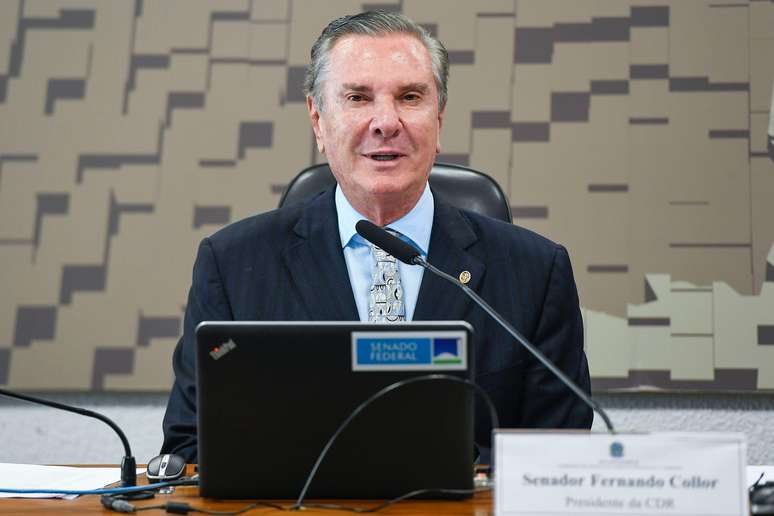 Fernando Collor em 2022, durante mandato no Senado; por ser parlamentar na época, ele foi julgado pelo STF