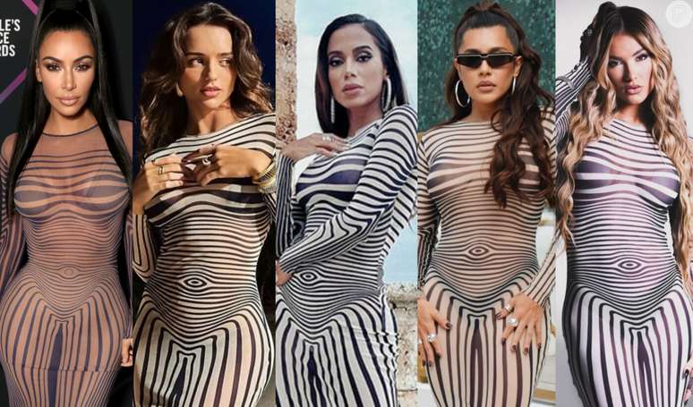 Em 2018, esse vestido com ilusão de ótica selou a paz de Kim Kardashian com famoso design e hoje é queridinho das celebs.