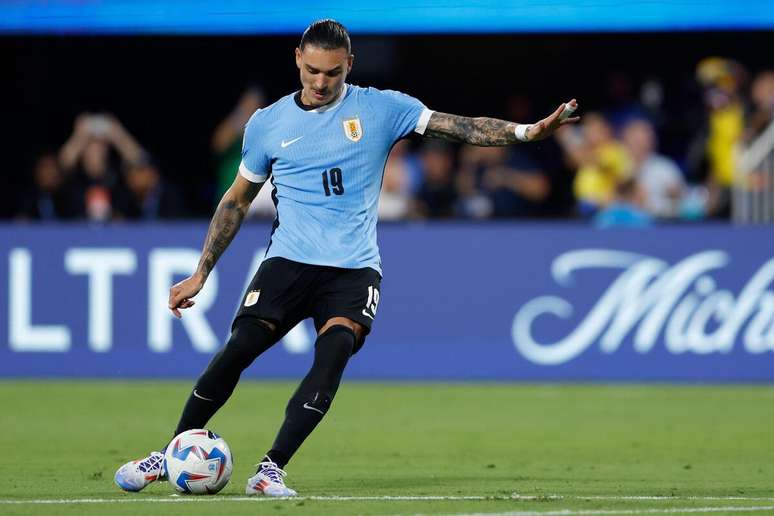 Darwin Núñez (Uruguai) durante jogo contra o Canadá, no dia 13.07.2024 