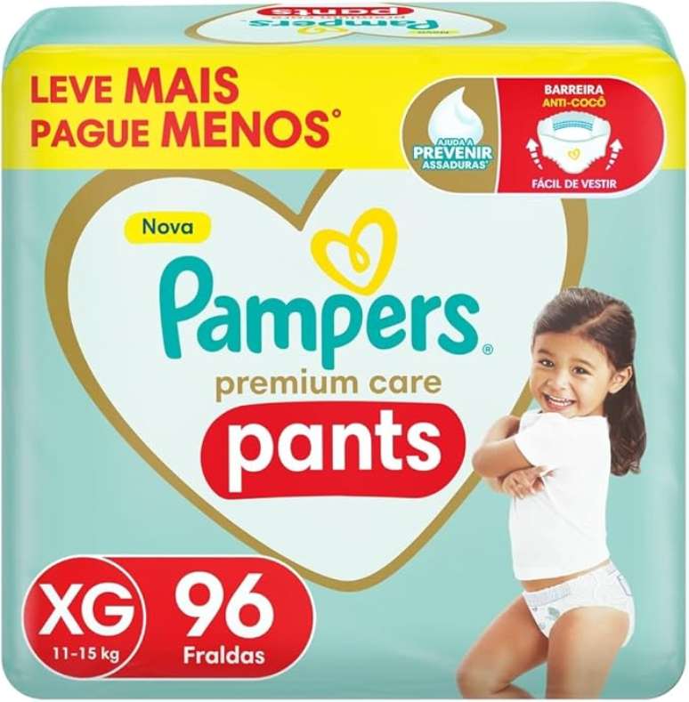 Pampers Pants Premium Care Fralda Fácil de Vestir