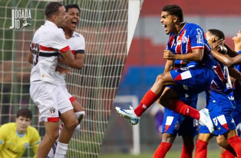 Fotos: Rubens Chiri / São Paulo / Letícia Martins/EC Bahia - Legenda: São Paulo e Bahia se enfrentam pela Copa do Brasil Sub-20