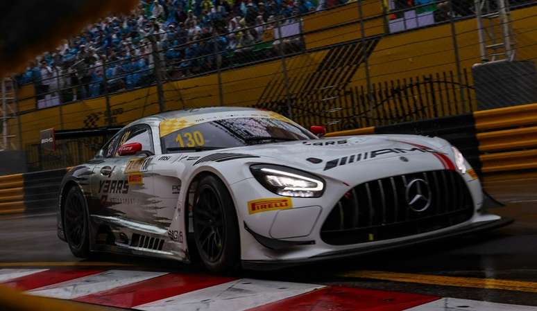 Mercedes AMG GT3 Evo em ação no GP de Macau deste ano. Este será o carro da Mercedes no FIA WEC 2025