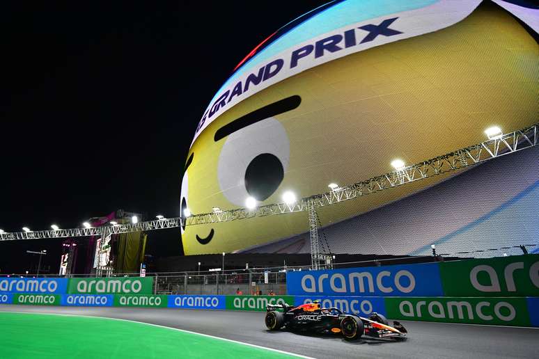 Sergio P&eacute;rez durante treino livre no GP de Las Vegas, nos EUA