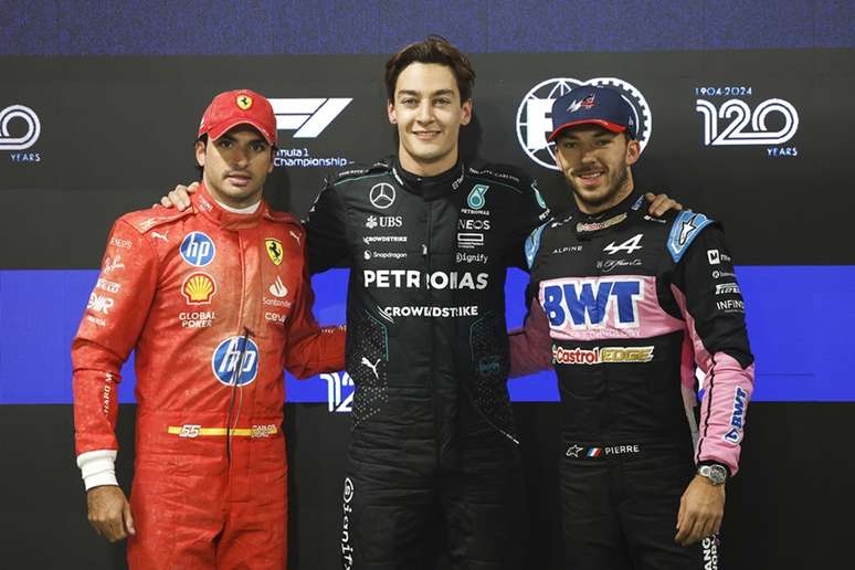 Sainz, Russell (pole) e Gasly. Estes foram os mais rápidos na classificação do GP de Las Vegas