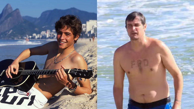 Lembra dele? Galã dos anos 2000, Felipe Dylon curte praia no Rio