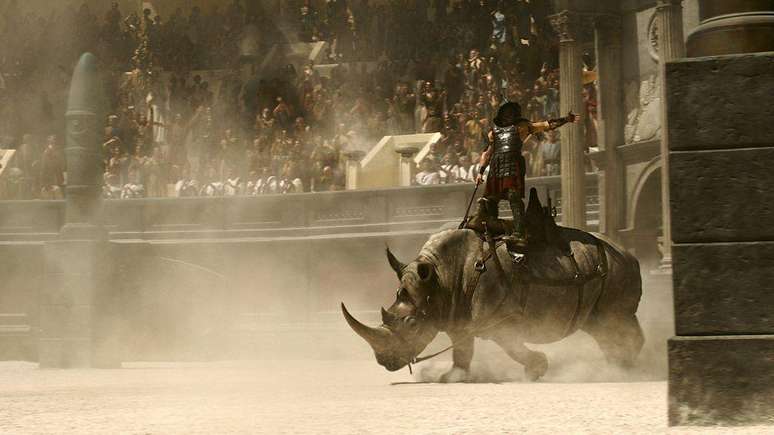 Embora se acredite que os rinocerontes tenham sido exibidos aos romanos no Coliseu, eles não teriam enfrentado os gladiadores.