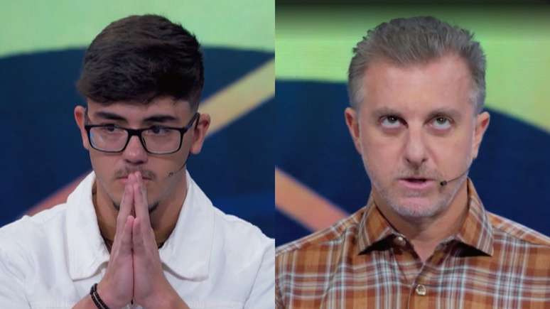 Lucas e Luciano Huck no Quem Quer Ser Um Milionário?, quadro do Domingão com Huck