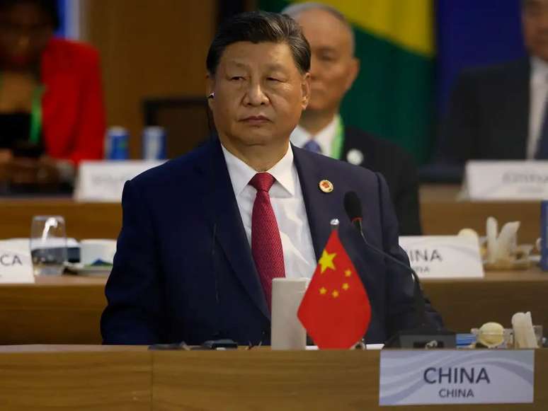 Presidente da China, Xi Jinping, participa da plenária sobre reforma das instituições no G20, no Rio de Janeiro.