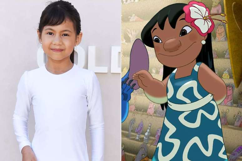 Maia Kealoha attends Gold House Hosts 2024 Inaugural Gold Gala at The Music Center on May 11, 2024 in Los Angeles, California ; Lilo in 'Leroy and Stitch' (2006).