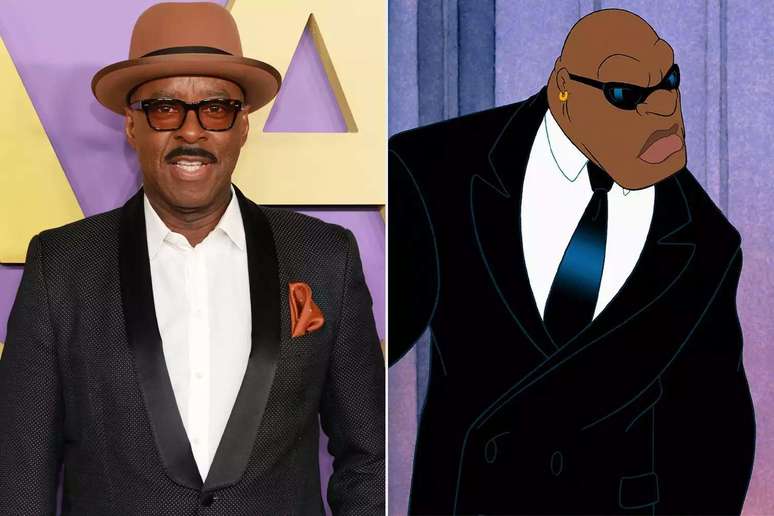 Courtney B. Vance attends the 55th Annual NAACP Awards at the Shrine Auditorium and Expo Hall on March 16, 2024 in Los Angeles, California ; Cobra Bubbles in 'Lilo and Stitch' (2002).