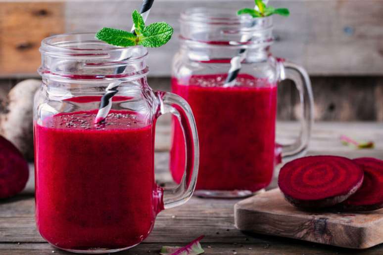 Suco de beterraba com chia 