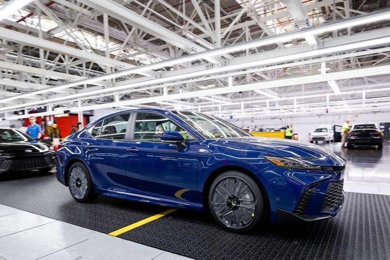 Linha de produção do Toyota Camry em Kentucky, nos Estados Unidos