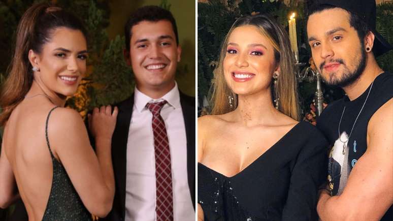 Jade Magalhães com irmão, Pedro, e Luan Santana com a irmã, Bruna - Instagram