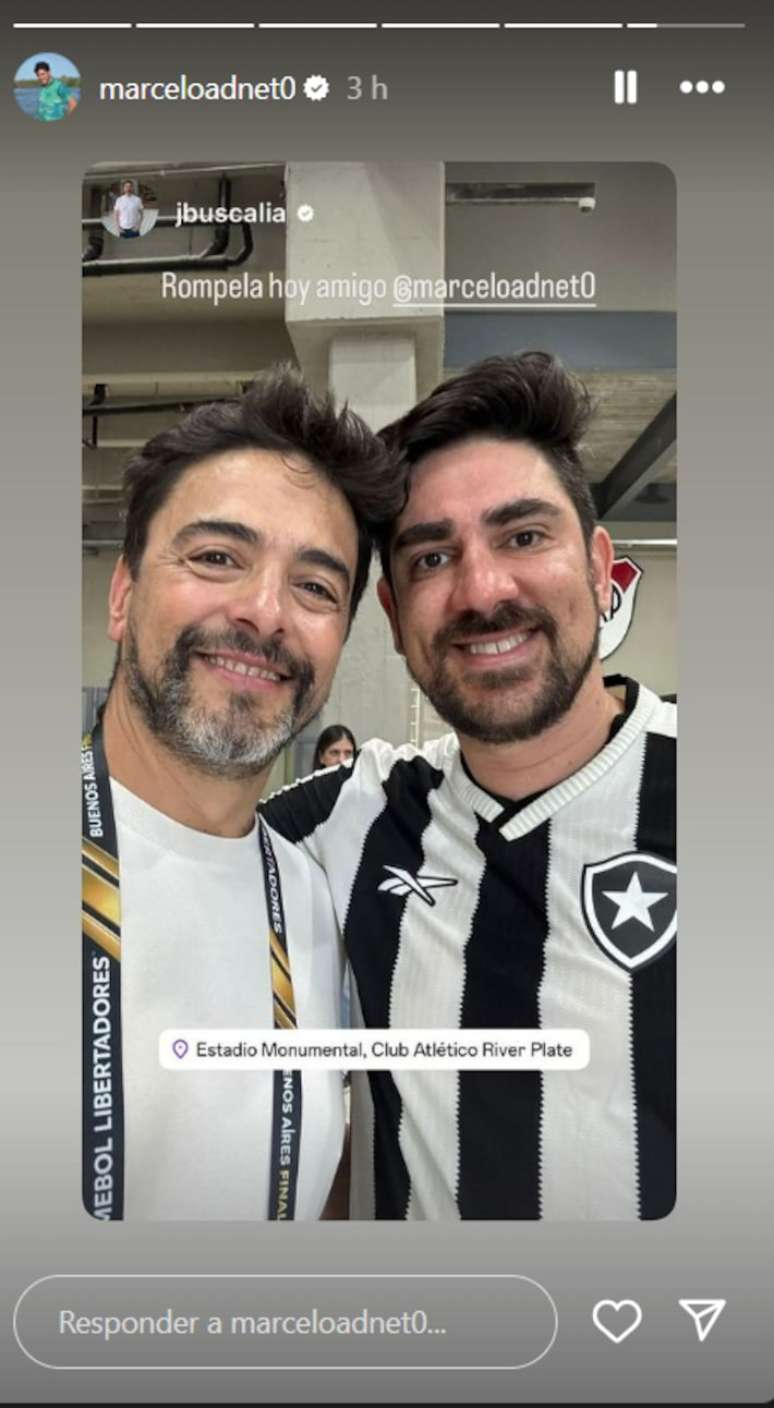 Artistas e famosos viajaram a Buenos Aires para assistir ao vivo à final da Libertadores entre Botafogo e Atlético-MG