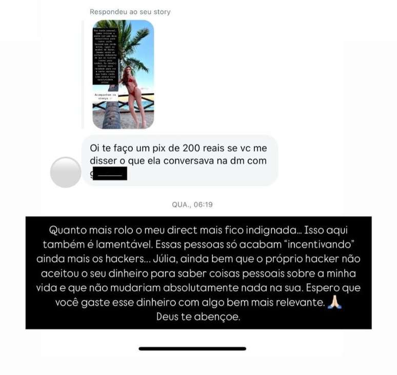 Seguidora tenta comprar conversas de Thaisa Carvalho com Gabigol ap&oacute;s influenciadora ter sido hackeada &mdash;