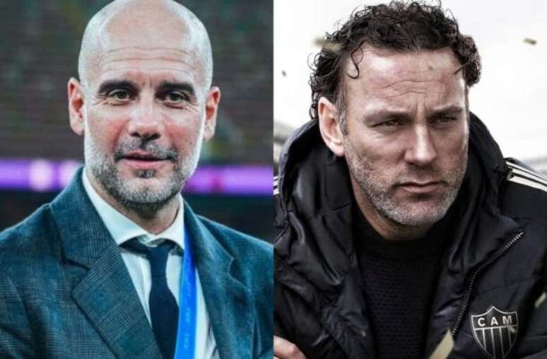 Divulgação / Man City e Divulgação / CAM - Legenda: Pep Guardiola e Gabriel Milito