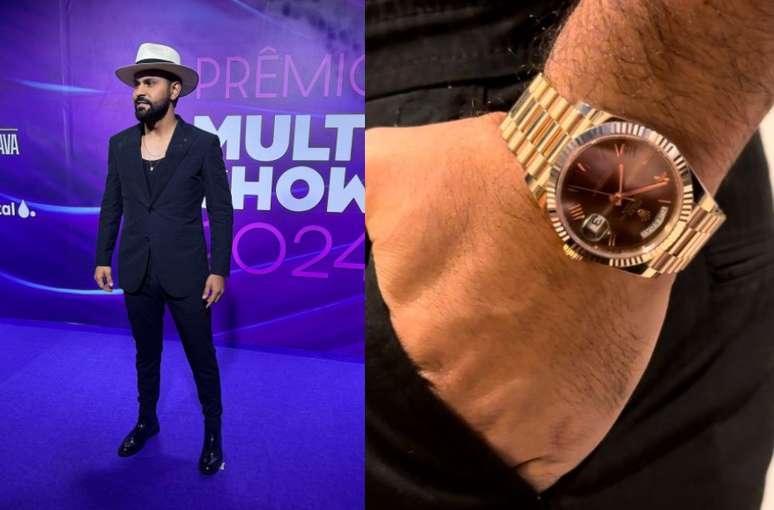 Thullio Milion&aacute;rio escolheu um rel&oacute;gio Rolex de ouro 18 quilates para usar na premia&ccedil;&atilde;o - Divulga&ccedil;&atilde;o