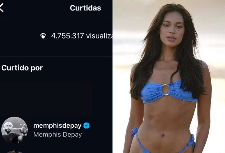 Posteriormente a postagem de Alane, Memphis deixou sua curtida na publicação da dançarina –