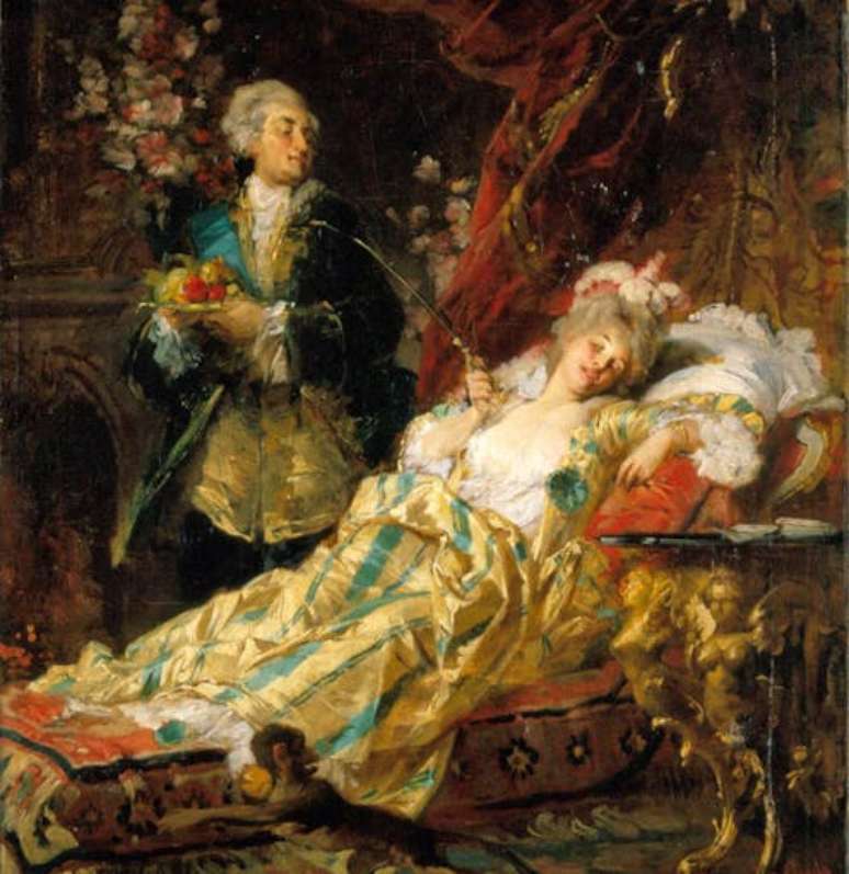 "Louis XV e Madame Du Barry", de Gyula Benczúr: odiada pela corte e adorada pelo rei, Jeanne du Barry conseguiu se impor por seis anos como a favorita do monarca, mas também acabou na guilhotina Hungarian National Gallery