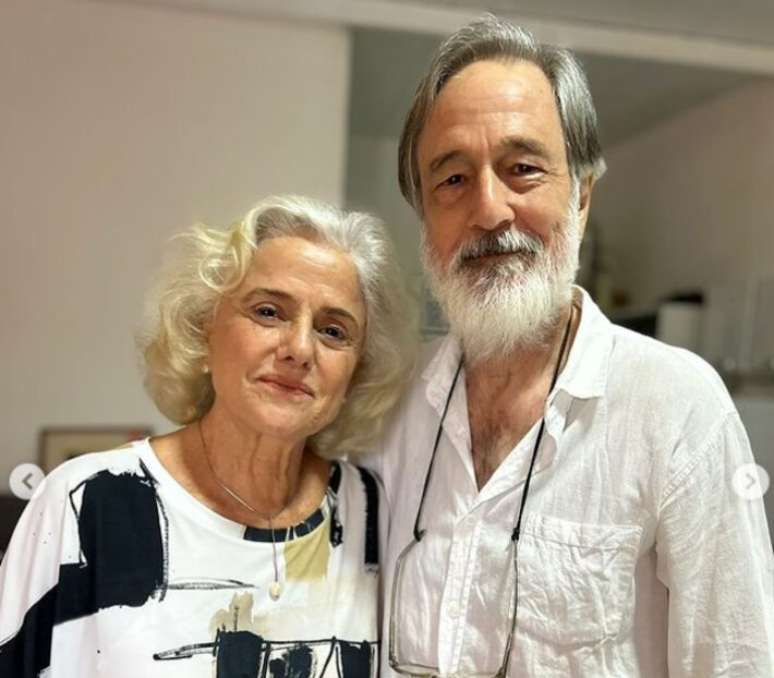 Marieta Severo e o baterista Luis Felipe, novo morador do Retiro dos Artistas