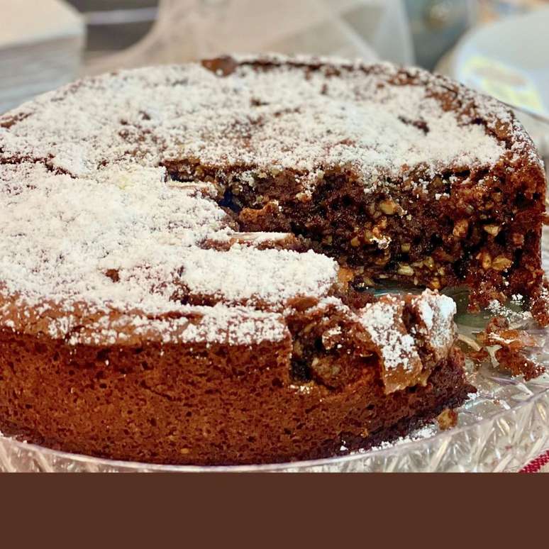 Torta Caprese (bolo de chocolate sem farinha).