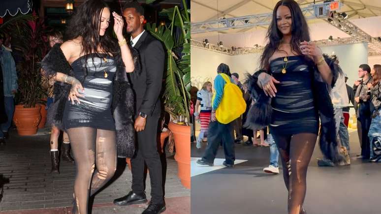 A cantora Rihanna com look "destroyed"