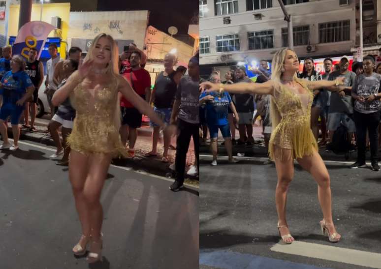 Gabi Martins mostra evolução do samba no pé em ensaio da Vila Isabel —