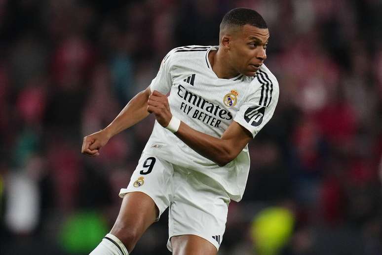 Kylian Mbappe (Real Madrid) durante jogo contra o Athletic Bilbao, no dia 04.12.2024 