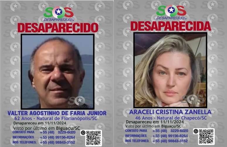 Casal desapareceu no dia 11 de novembro