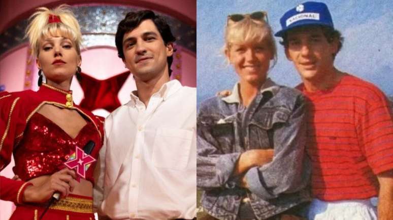 Xuxa e Ayrton Senna na série e na vida real